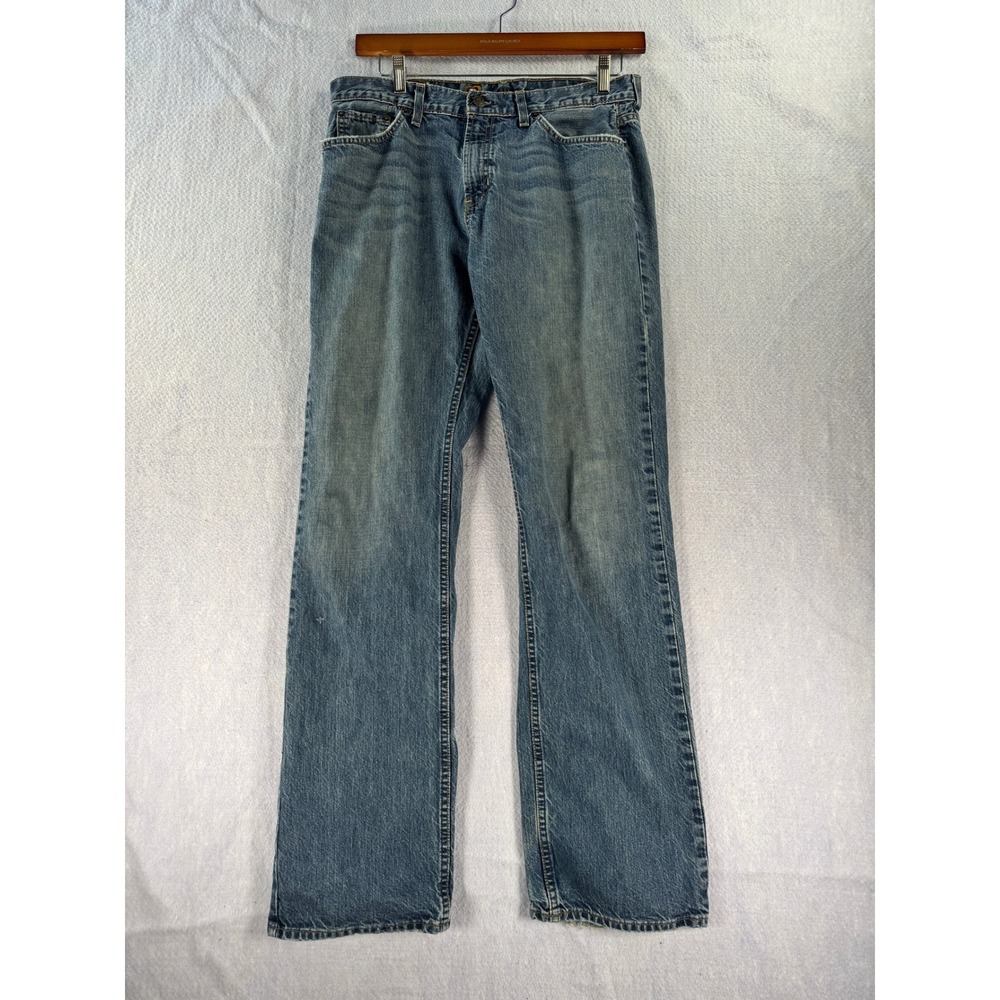Bullhead Denim Co Mens Slim Straight Jeans Blue Medium Wash 33x32 Cotton